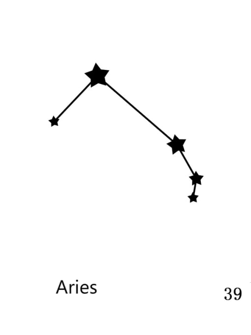 39 Aries Stainless steel Constellation Minimalist Geometric  Pendant Necklace