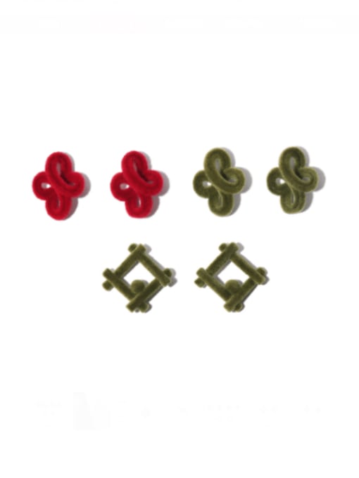 Five Color Brass Geometric Cute Stud Earring 0