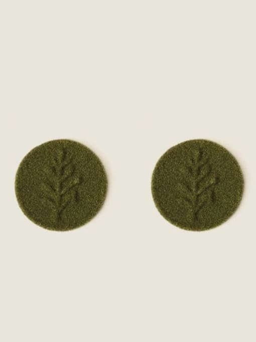 circular Alloy Vinyl Round Minimalist Stud Earring