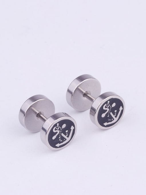 15# Steel Color Stainless steel Bell Minimalist Stud Earring