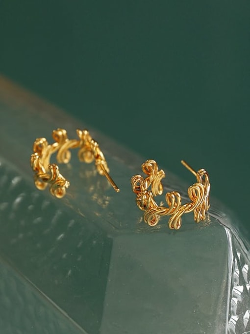 Five Color Brass Irregular Vintage Stud Earring 2