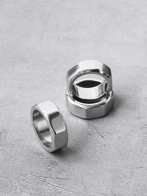 TINGS Titanium Steel Geometric Minimalist Band Ring 3