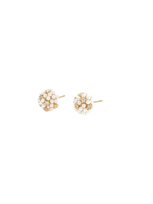 Gold ED65745 Brass Geometric Dainty Stud Earring