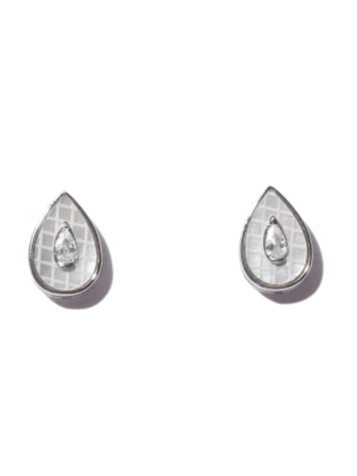 Water Drop Brass Cubic Zirconia Water Drop Vintage Stud Earring