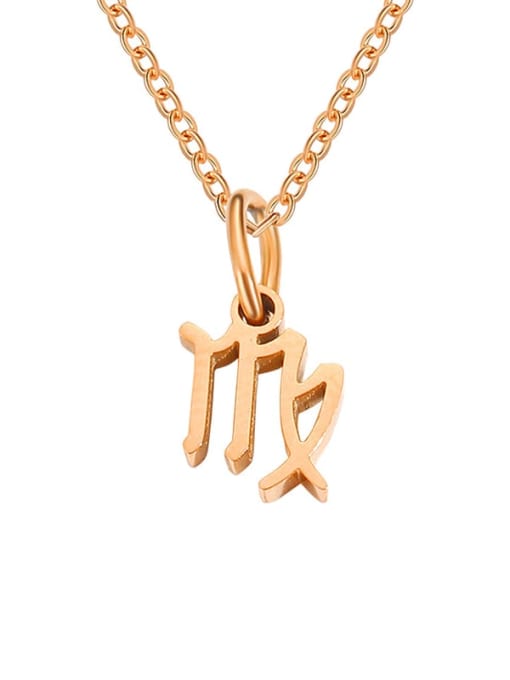 Virgin Rose Gold Stainless steel Constellation Minimalist Necklace