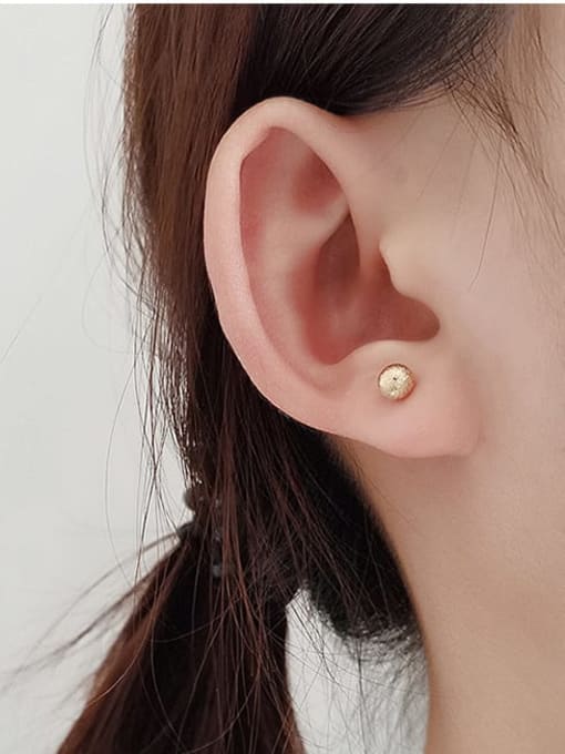 HYACINTH Copper Round Minimalist Stud Trend Korean Fashion Earring 2