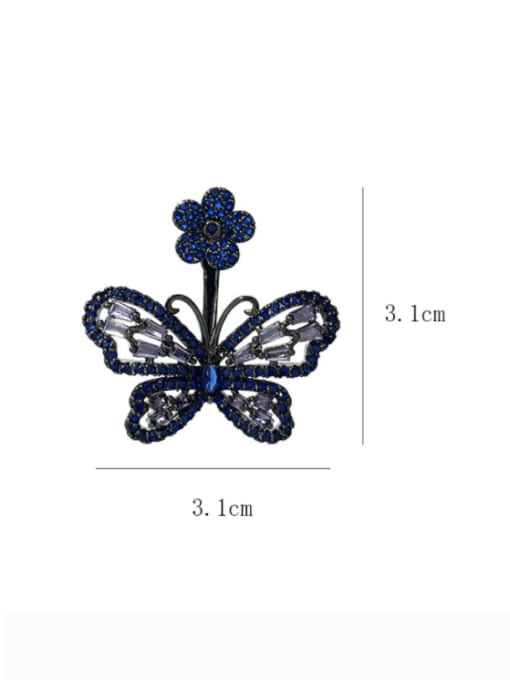 SUUTO Brass Cubic Zirconia Hollow  Butterfly Luxury Stud Earring 2