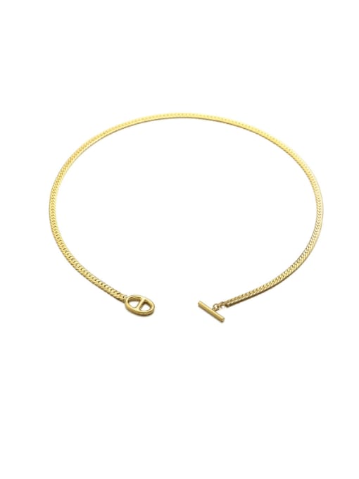 golden Brass Minimalist Snake Bone Chain Necklace