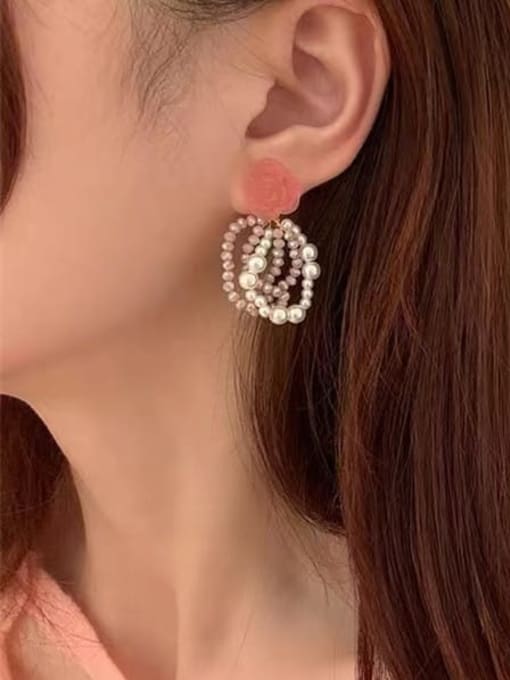 ZRUI Crystal Flower Artisan Drop Earring 1