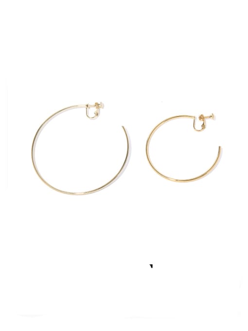 Large order for sale (screw clip) Brass Round Minimalist Single Earring(Single -Only One)