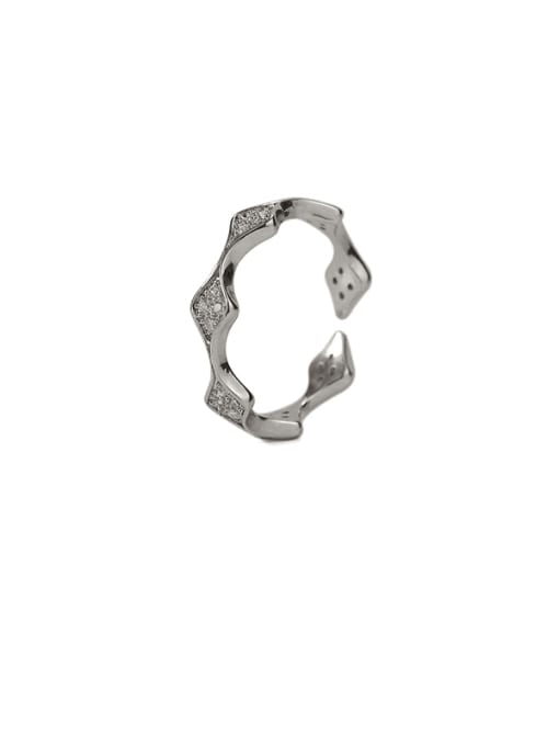 ACCA Brass Cubic Zirconia Geometric Vintage Midi Ring 3