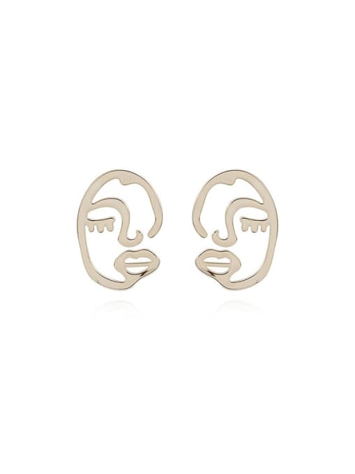 HYACINTH Copper Simple People Insurance Abstract Stud Trend Korean Fashion Earring 0