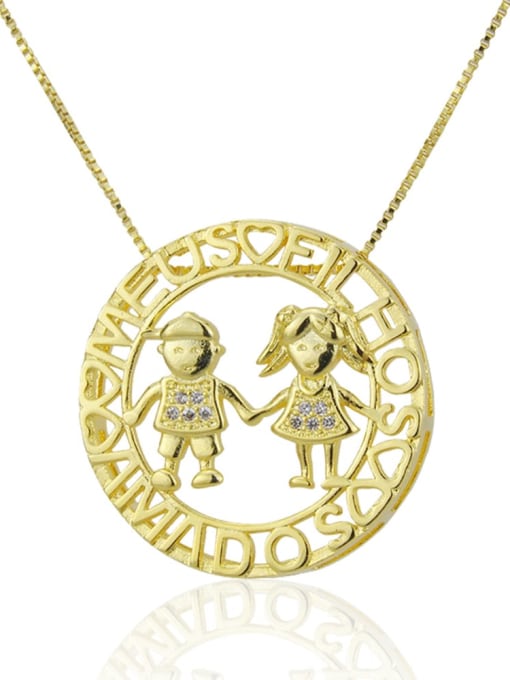 Boys and girls Brass Rhinestone  Locket Dainty Necklace