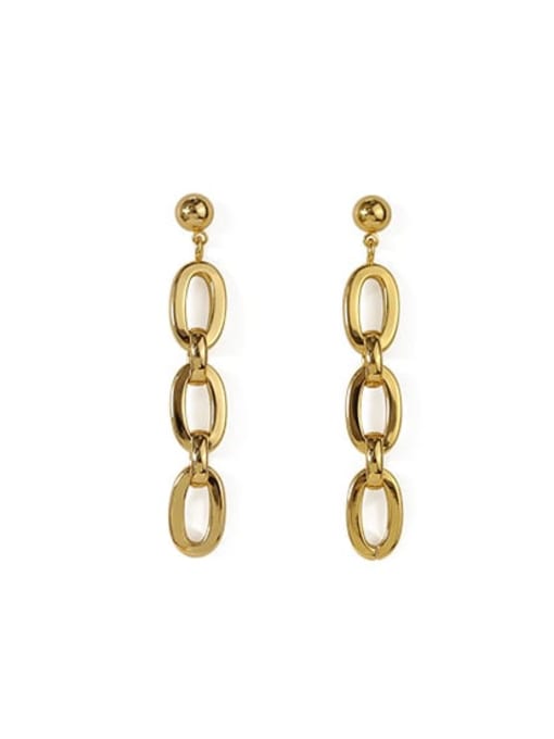 golden Brass Hollow Geometric   chain Vintage Drop Earring