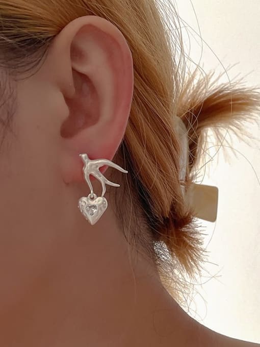 ZRUI Brass Bird Minimalist Drop Earring 1