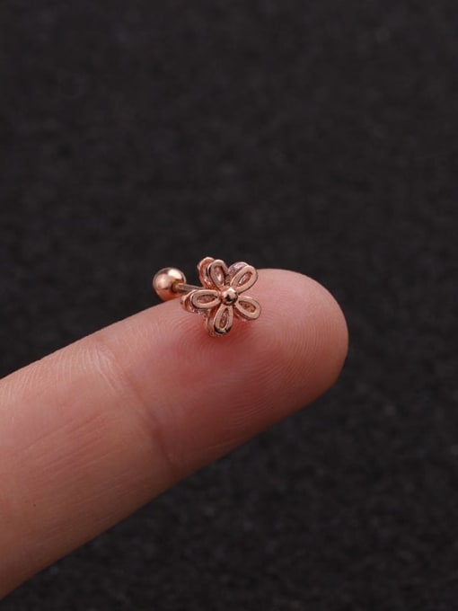 Rose Gold 1#（Single） Brass Cubic Zirconia Bowknot Minimalist Stud Earring