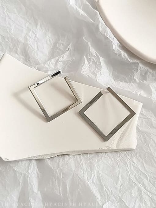White K Copper Geometric Minimalist Stud Trend Korean Fashion Earring