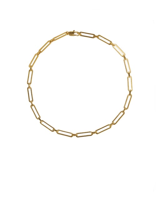 Gold (no pendant) Brass Hollow Geometric Minimalist Necklace