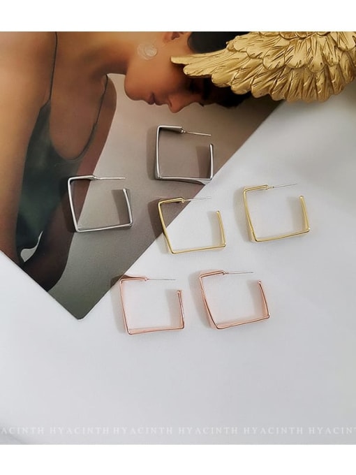 HYACINTH Copper Geometric Minimalist Stud Trend Korean Fashion Earring 1