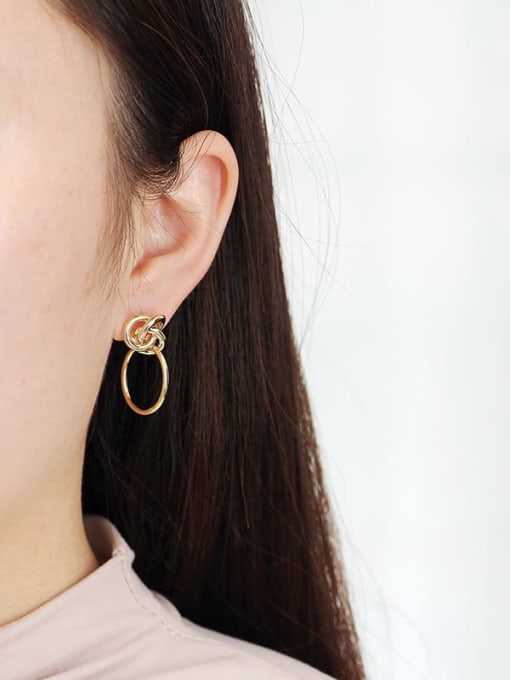HYACINTH Copper Geometric Minimalist Drop Trend Korean Fashion Earring 1