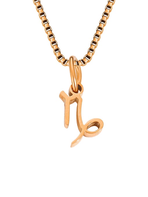 Capricorn Rose Gold Stainless steel Constellation Minimalist Necklace