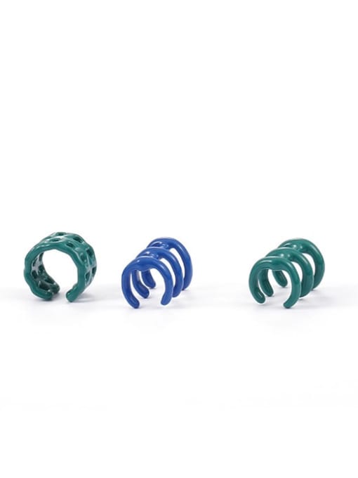 Five Color Brass Enamel Geometric Minimalist Single Earring 2