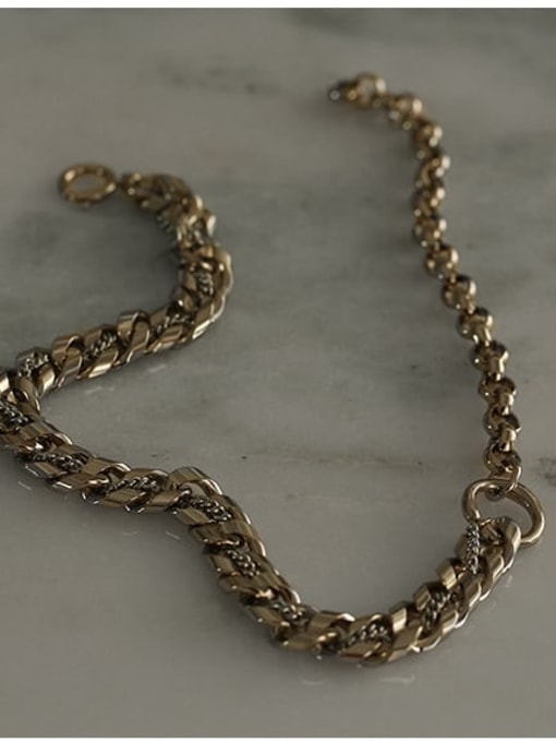 TINGS Brass Geometric Minimalist Multi Strand Necklace 3