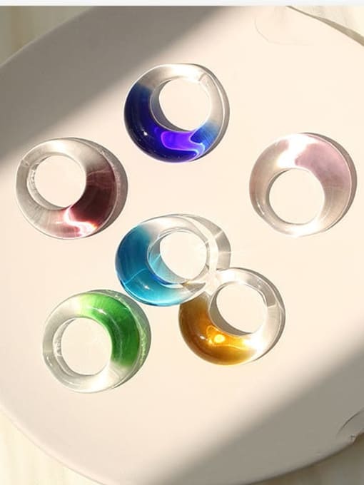 ACCA Millefiori Glass Multi Color Round Artisan Band Ring 3
