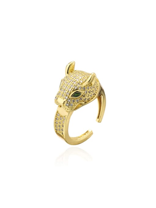 AOG Brass Cubic Zirconia Animal Trend Band Ring 0
