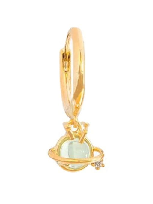 18K Gold alien Brass Cubic Zirconia Irregular Minimalist Drop Earring