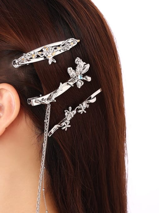 TINGS Brass Cubic Zirconia Vintage Rosary Hair Pin