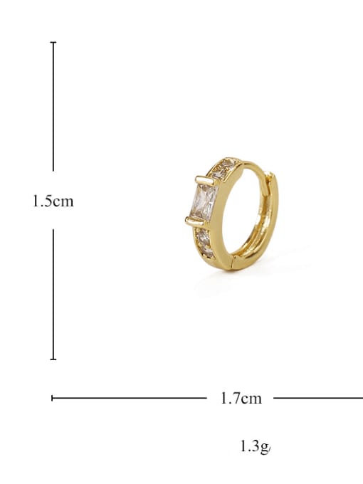 ACCA Brass Cubic Zirconia Geometric Minimalist Single Earring 4
