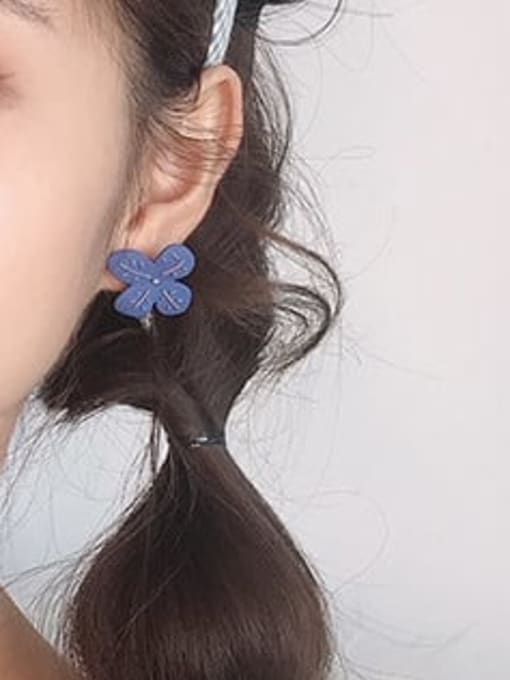 Five Color Alloy Enamel Flower Cute Single Earring 1