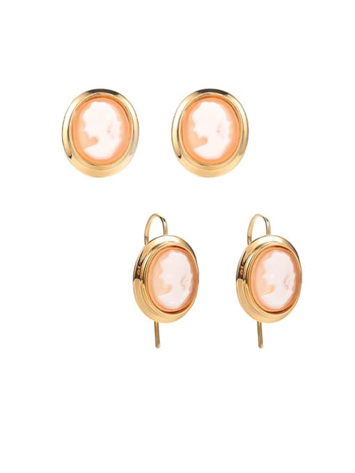 ACCA Brass Acrylic Oval Vintage Clip Earring 0