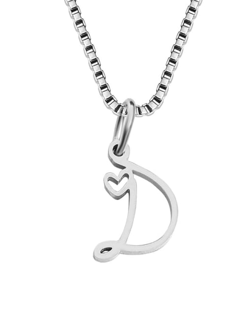 D stainless steel Stainless steel Letter Minimalist Necklace