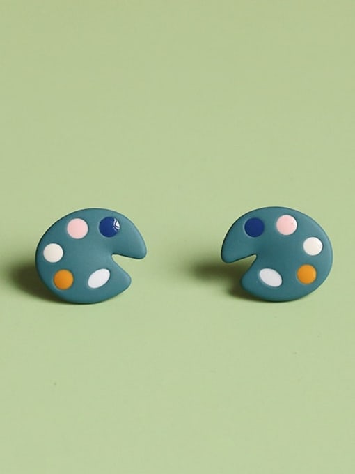 Five Color Alloy Enamel Geometric Cute Stud Earring 0