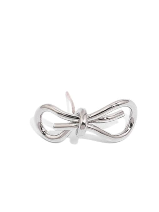 platinum Brass Bowknot Minimalist Stud Earring