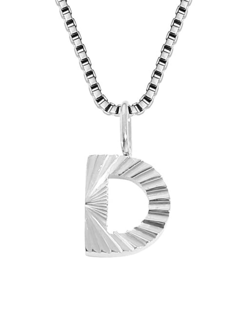 D stainless steel color Stainless steel Letter Minimalist Necklace