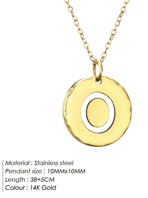 O 14 K gold Stainless steel Letter Minimalist Necklace