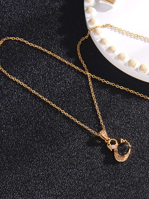 a344 Copper Cubic Zirconia Flower Trend  Heart Thermometamorphic stone Pendant Necklace