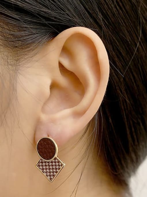 HYACINTH Brass Enamel Geometric Vintage Drop Trend Korean Fashion Earring 1