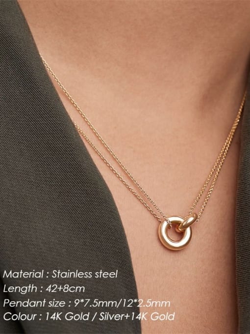 Desoto Stainless steel Round Minimalist Multi Strand Necklace 2