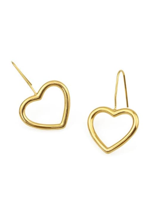 Love (vacuum plating) Brass Geometric Minimalist Hook Earring