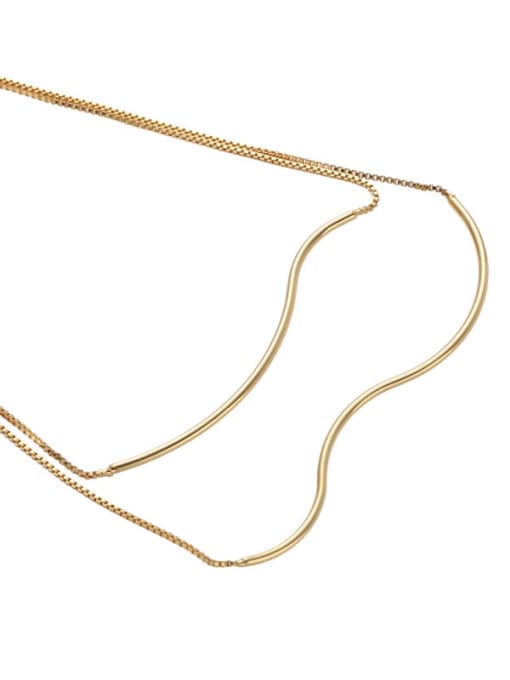 18K gold Brass Irregular Minimalist Multi Strand Necklace