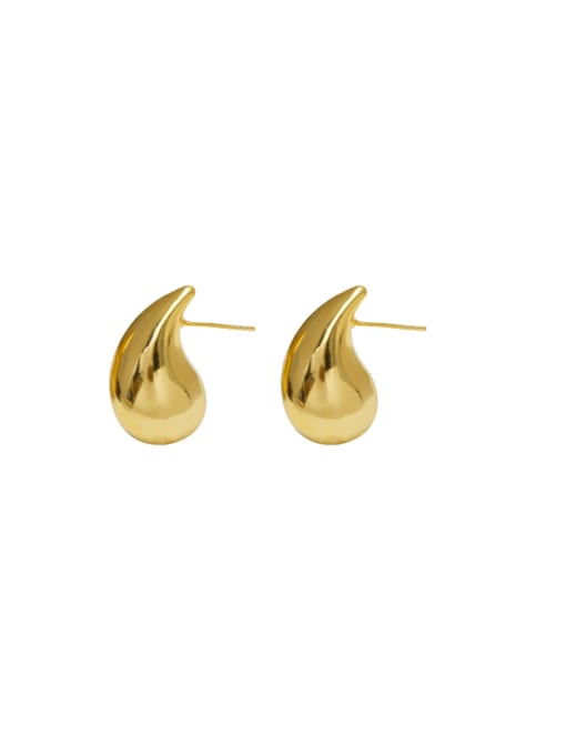 HYACINTH Brass Water Drop Minimalist Stud Earring 1