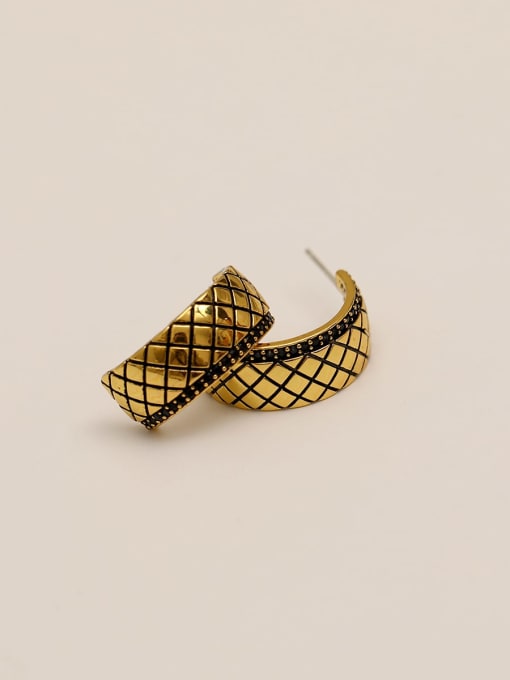 HYACINTH Brass Geometric Vintage Stud Trend Korean Fashion Earring 0