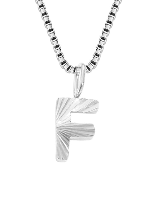 F stainless steel color Stainless steel Letter Minimalist Necklace