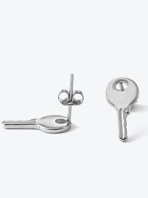 TINGS Titanium Steel Smooth Key Minimalist Stud Earring 3
