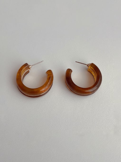 YOUH Brass Acrylic Geometric Minimalist Stud Earring 2