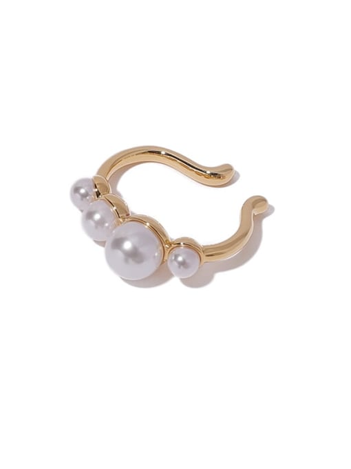 Five Color Brass Imitation Pearl Geometric Vintage Single Earring(Single -Only One)